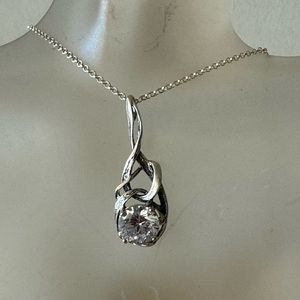 Rubi Israel Sterling Silver 925 Necklace w Pendant w Stone 17 in long